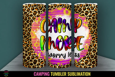 Camp More I Camping Tumbler Sublimation I 20 Oz Tumbler Wrap Sublimation Happy Printables Club 