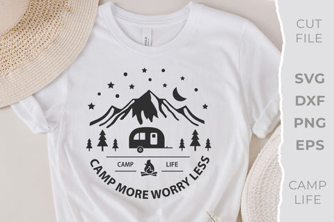 Camp more worry less, Camping svg, Camp life SVG KMarinaDesign 