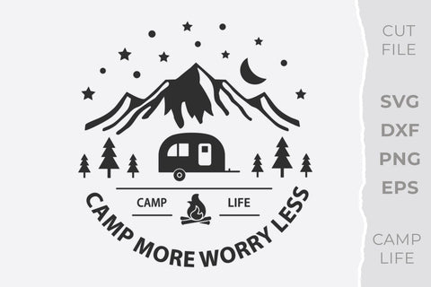 Camp more worry less, Camping svg, Camp life SVG KMarinaDesign 