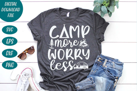 Camp more worry less svg, Camping cricut, camp t shirt svg, happy camping SVG Isabella Machell 