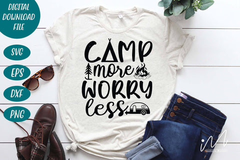 Camp more worry less svg, Camping cricut, camp t shirt svg, happy camping SVG Isabella Machell 
