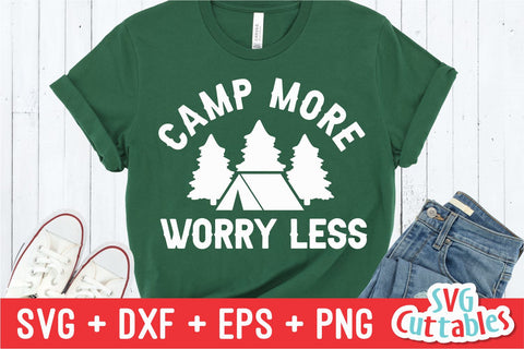 Camp More Worry Less svg - Camping SVG - Shirt Design - Cut File - svg - dxf - eps - png - Silhouette - Cricut SVG Svg Cuttables 
