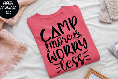 Camp more worry less svg, Camping t shirt svg, Happy camping cricut, camp life svg SVG Isabella Machell 
