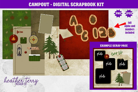 Camp Out Digital Scrapbook Sublimation Kit Sublimation Heather Terry Design Co. 