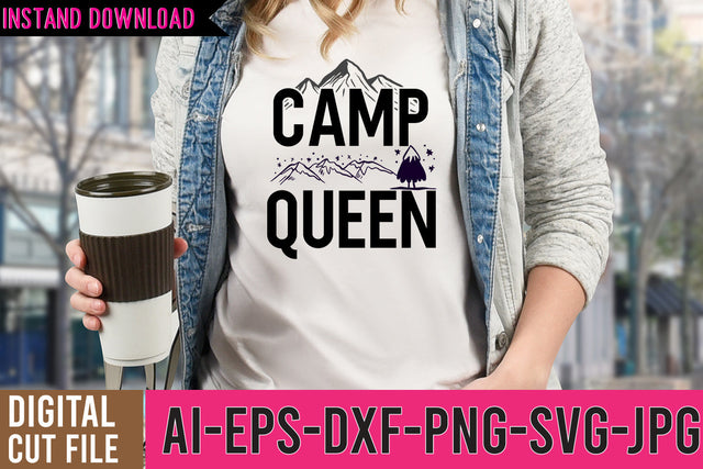 Camp Queen SVG Design ,Camper SVG Quotes, Funny Camping SVG Bundle SVG BlackCatsMedia 