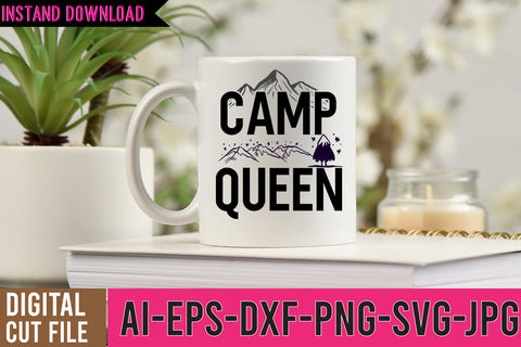 Camp Queen SVG Design ,Camper SVG Quotes, Funny Camping SVG Bundle SVG BlackCatsMedia 