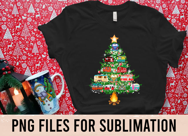 Camper Christmas Tree Vehicles Camping RVing Trailers Gift PNG, Camping PNG, Camping Gift, Camping Lover, Funny Camping, Camper SVG BOO-design 