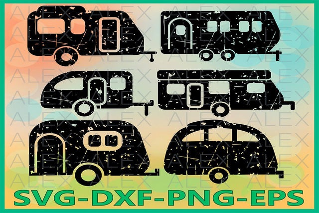 Camper Grunge SVG, Camping, Camper Silhouette SVG AlexSVGStudio 