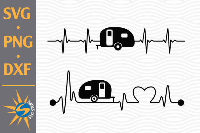Camper Heartbeat SVG, PNG, DXF Digital Files Include SVG SVGStoreShop 