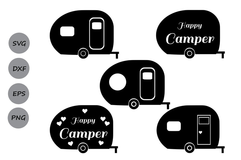 Camper Monogram| Camping SVG Cut Files - So Fontsy