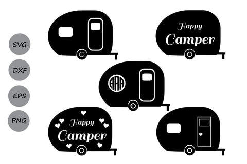 Camper Monogram| Camping SVG Cut Files SVG CosmosFineArt 
