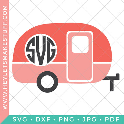 Camper Monogram SVG Hey Let's Make Stuff 