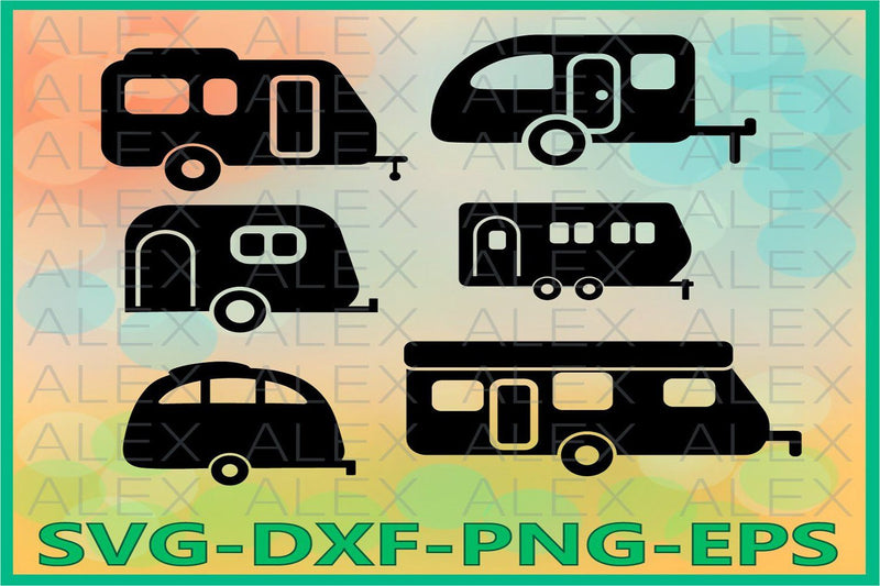 Camper Silhouette SVG, Camping - So Fontsy