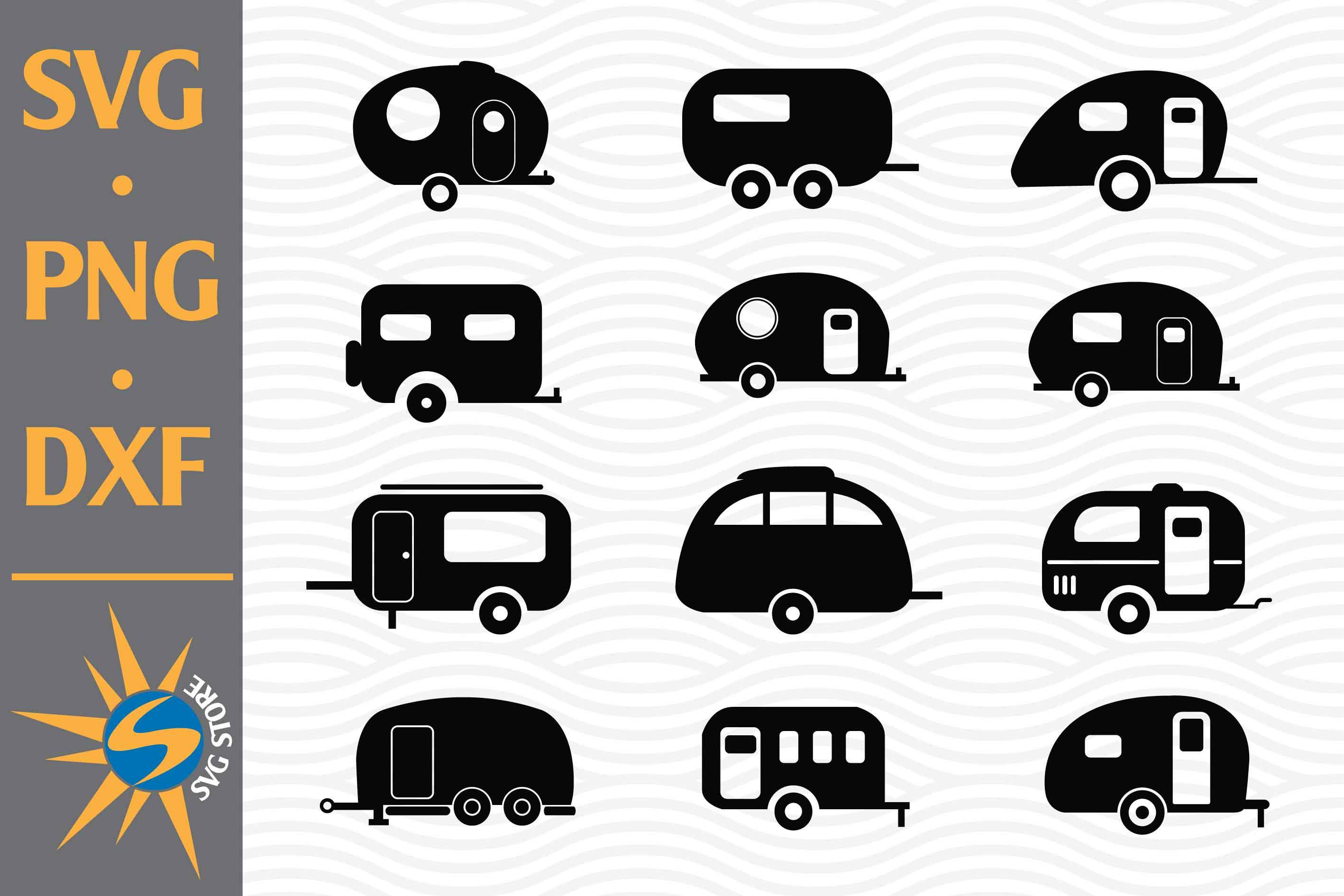 Camper Silhouette SVG, PNG, DXF Digital Files Include - So Fontsy