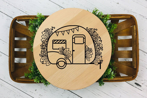 Camper SVG, Camping SVG, Camp Life SVG, Happy Camper with Flowers. SVG Elinorka 
