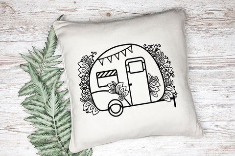 Camper SVG, Camping SVG, Camp Life SVG, Happy Camper with Flowers. SVG Elinorka 