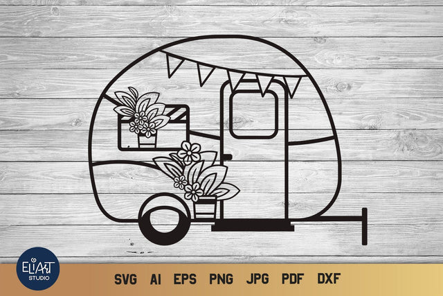 Camper SVG, Camping SVG, Happy Camper SVG. SVG Elinorka 