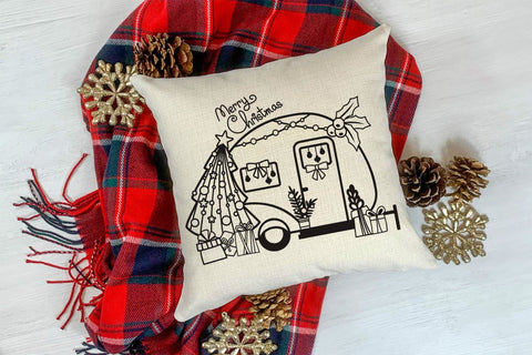 Camper SVG with Christmas Tree and Gifts, Christmas SVG Camper Van, Camping SVG. SVG Elinorka 