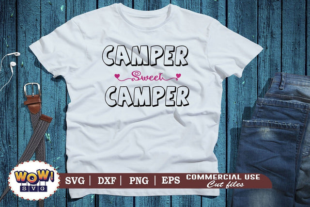 Camper sweet camper svg, Camping svg, RV svg, Png, Dxf SVG Wowsvgstudio 