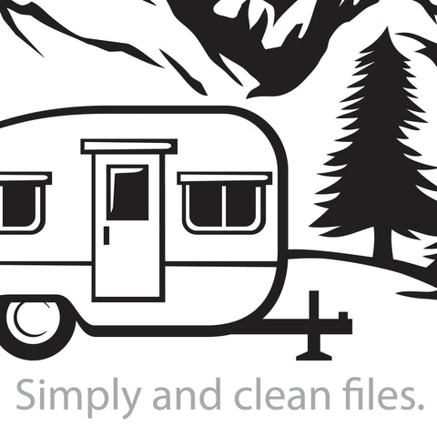 Camper trailer (mountain landscape and the forest) SVG TribaliumArtSF 