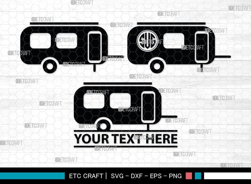 Camper Van Monogram, Camper Van Silhouette, Camper Van SVG, Travel Van ...