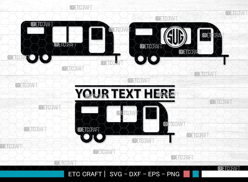 Camper Van Monogram, Camper Van Silhouette, Camper Van SVG, Travel Van ...