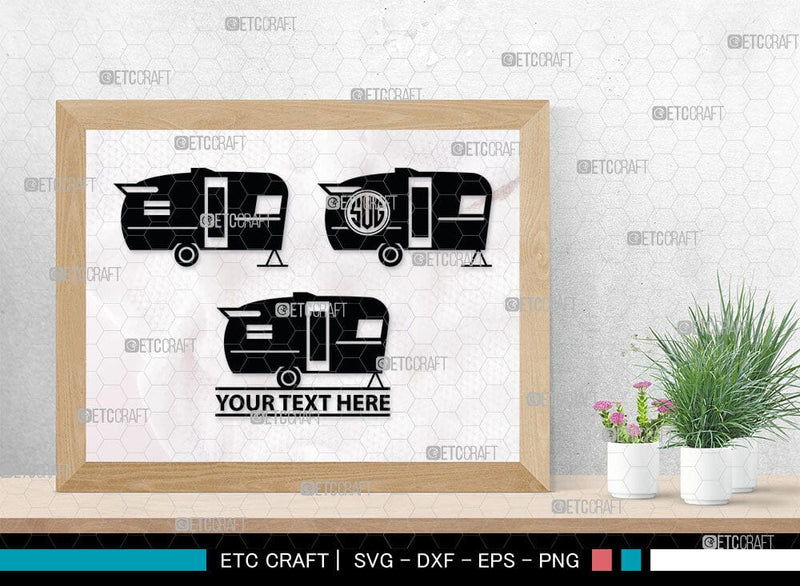 Camper Van Monogram, Camper Van Silhouette, Camper Van SVG, Travel Van ...