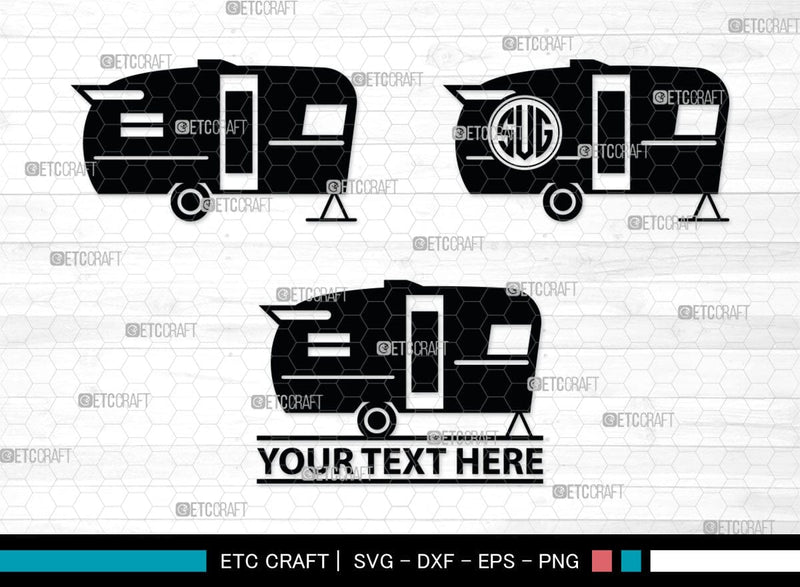 Camper Van Monogram, Camper Van Silhouette, Camper Van SVG, Travel Van ...