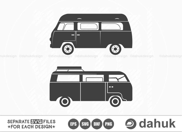 Camper Van svg, Camper van, Camping Trailer, Camping, Caravan, Caping car symbol vector, clipart cricut design space, vinyl cut files SVG dahukdesign 