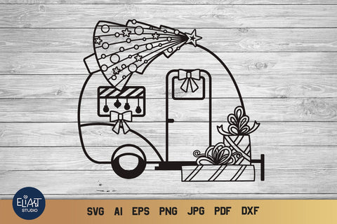 Camper Van SVG, Christmas SVG Camper, Camping SVG. SVG Elinorka 