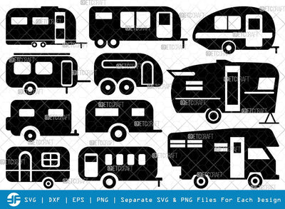 Camper Van SVG Cut Files | Travel Van Silhouette | Camper Car Bundle | Travel Svg SVG ETC Craft 