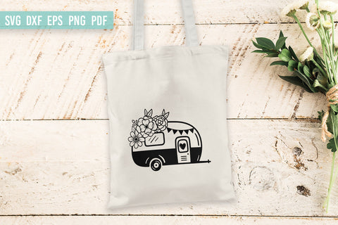 Camper with Flowers SVG | Camping SVG| Camper signs SVG SVG Irina Ostapenko 