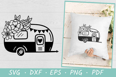 Camper with Flowers SVG | Camping SVG| Camper signs SVG SVG Irina Ostapenko 