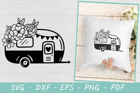 Camper with Flowers SVG | Camping SVG| Camper signs SVG SVG Irina Ostapenko 