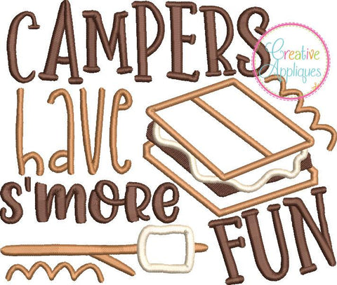 Campers Have S'more Fun Applique Embroidery/Applique Creative Appliques 