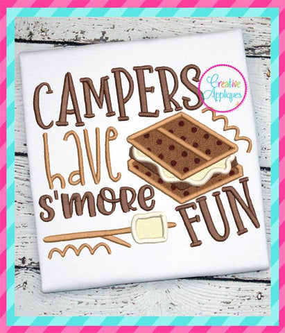 Campers Have S'more Fun Applique Embroidery/Applique Creative Appliques 