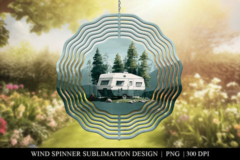 Campervan Wind Spinner Sublimation PNG Sublimation BijouBay 