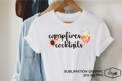 Campfire And Cocktails | Camping Sublimation Design Sublimation DIYxe Designs 