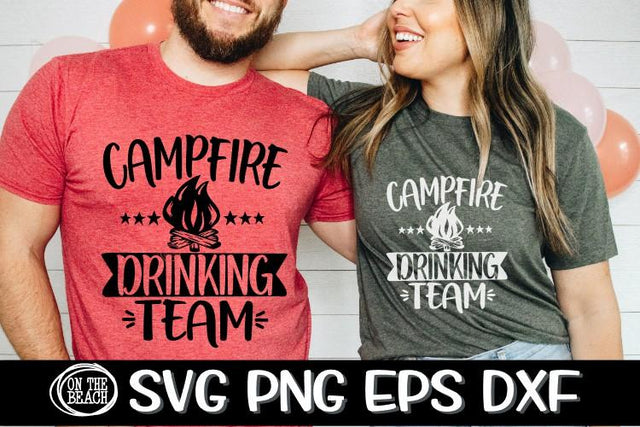 Campfire Drinking Team SVG PNG EPS DXF - Camping SVG SVG On the Beach Boutique 