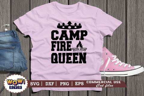 Campfire Queen svg, Camping svg, RV svg, Png, Dxf SVG Wowsvgstudio 