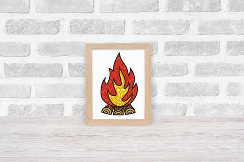 Campfire SVG, 3D Layered Bonfire SVG, Camping SVG. 3D Paper Elinorka 