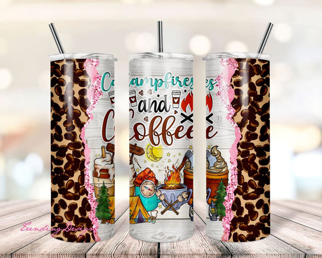 Campfires And Coffee Camping Coffee Mug 20oz Tumbler PNG, Campfires And Coffee Camping Png, Camper Tumbler Png, Camping Png,Digital Download Sublimation TrendingDesign 