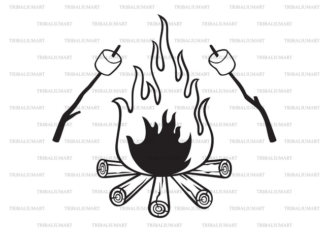 Campfires and Marshmallows SVG TribaliumArtSF 
