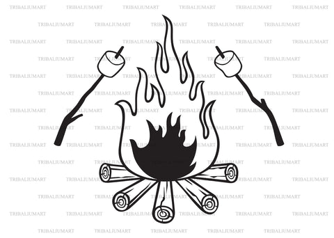 Campfires and Marshmallows SVG TribaliumArtSF 