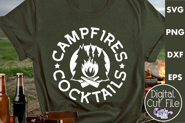Campfires Cocktails Svg, Camping Svg SVG Crafty Mama Studios 