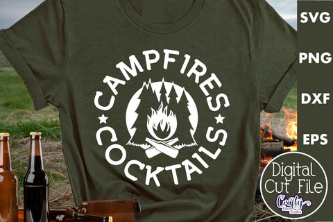 Campfires Cocktails Svg, Camping Svg SVG Crafty Mama Studios 