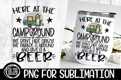 Campground Beer - Vintage Camper - Camping Sublimation Sublimation On the Beach Boutique 