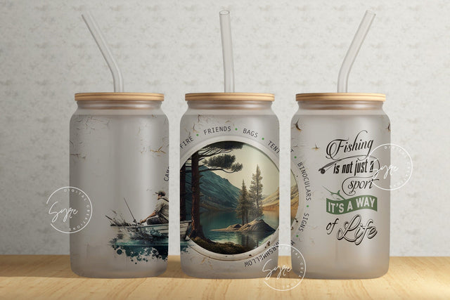 Camping 16oz Libbey Glass Can Tumbler Design PNG, Fishing Tumbler Wrap, Adventure Tumbler Wrap, Camping Tent Tumbler, Camping Affirmations Sublimation Syre Digital Creations 