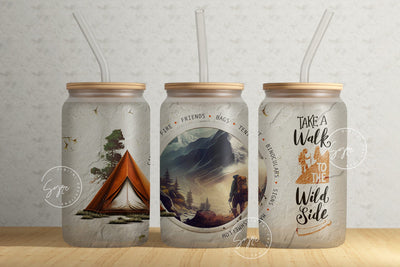 Camping 16oz Libbey Glass Can Tumbler Design PNG, Trekking Tumbler Wrap, Adventure Tumbler Wrap, Camping Tent Tumbler, Camping AffirmationsCalculate profit Sublimation Syre Digital Creations 