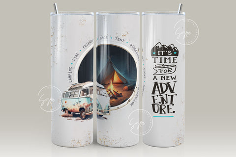 Camping 20 oz Skinny Tumbler Sublimation, Camp Fire Tumbler Wrap Png, Adventure Tumbler Design, Camper Tumbler, Camping Affirmations Sublimation Syre Digital Creations 